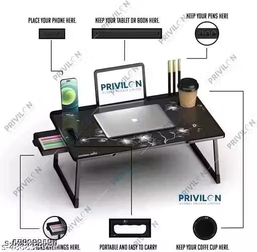 Study Table/Bed Table/Foldable and Portable Wooden/Writing Desk for Office/Home/ School